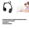 NDNCZDHC Cat Ear Headphones, Bluetooth 5.0 Adjustable Bass Portable Headphone Wireless Headset with LED Lights Sound Cable (Black) view 3