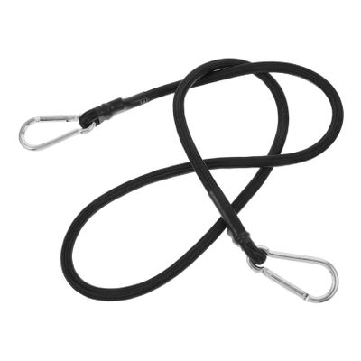 BESPORTBLE 1m Elastic Rope Straps Key Carabiner Nrs Straps for Bundling Black Bungee Cords Hooks for Camping