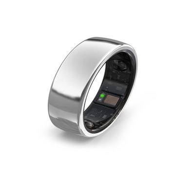 aabo aaboRing Smart Ring, Men, Women, Track Heart Rate, Fitness, Activity, Sleep Stress Monitoring, Step Count, Up to 7 Days of Battery Life, Titanium, No App Subscription, Silver 8