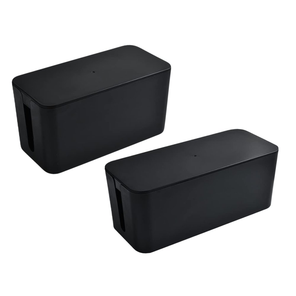 Angoily 2pcs Wire Cover for Cable Management Cord Organizer Travel Plastic Desktop Power Strip Storage Box