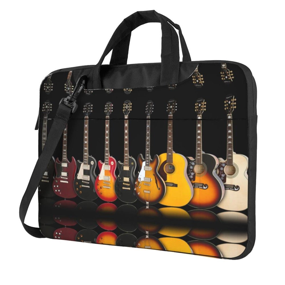 AMAZWI Electric Guitar Laptop Bag Case,13/14/15.6 Inch Laptop Messenger Shoulder Bags Durable Computer Bags For Women Men