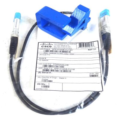Cisco 10GBase-CU Cable - 3.28 ft - 1 Pack - 1 x SFP+ - 1 x SFP+ - SFP-H10GB-CU1M= (Renewed)