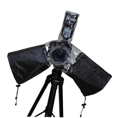 Veemoon Camera Rain Cover Lens Hood Fit for Dslrs and Accessories Flexible Transparent Drawstring Arm Protectors for Outdoor Photography
