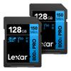 Lexar 128GB (2-Pack) High-Performance 800x PRO SD Card, UHS-I, C10, U3, V30, 4K, Up to 150MB/s Read SDXC Memory Card, for Point-and-Shoot & Mid-Range DSLR Cameras, HD Camcorders (LSD0800P128G-B2NNU) view 1
