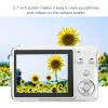 2.7in 4K 56MP HD Digital Camera, 4K UHD 20X Zoom 56MP Camera Vlogging Camera Portable Vlogging Camera for Girls Boys Teenagers (Silver) view 3