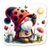 Gnome Gardening Stickers - 2 Pack - Waterproof Vinyl for Car, Phone, Water Bottle, Laptop - Spring Sunshine Garden Ladybug Decals (2-Pack) view 1