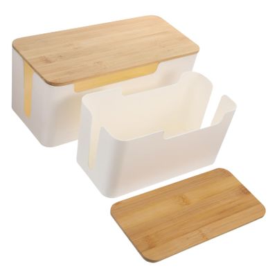 Homoyoyo 2pcs Box Sturdy Organizer for Home Office Stylish Design for Hiding Cords Storage for Tidy Spaces
