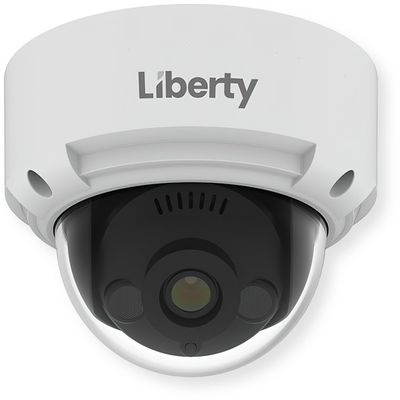 Liberty Security L3IP4DS4 L3 Series AI 4MP IP Dome Camera, 2592 x 1520 Max Resolution, 4mm Fixed Lens, 2 IR LEDs with Range Up to 100 feet, 12VDC/PoE, Onboard Storage Slot, 1/2.8" CMOS Sensor