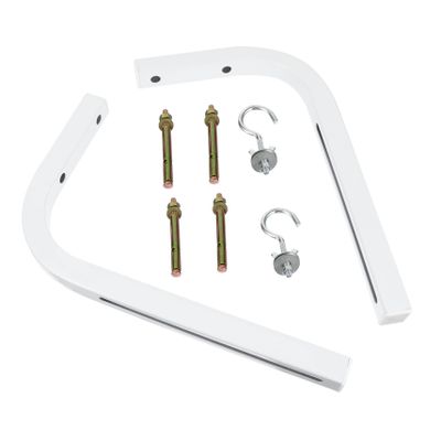 DirectNine Basics Quality Thickened Iron Projector Screen L-Bracket White Coated with Hook for Easy Installation