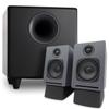 Audioengine A1 Computer Speakers with Subwoofer S8 Black and DS1 Stands view 1