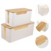 Housoutil 2pcs Box Lid Stylish Desk Cord Organizer for Home Office Storage for and Cables view 4