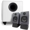Audioengine A1 Computer Speakers with Subwoofer S8 White and DS1 Stands view 1