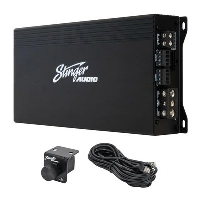 STINGER Audio MT-1000.5 1200 Watt RMS 5-Channel Car Audio Amplifier, Class D, Hexfet Mosfet, Crossover High-Pass/Low-Pass Filter, Subsonic Filter, Remote Subwoofer Bass Knob, Bass Boost Q