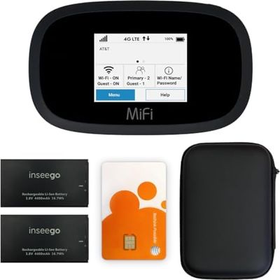 AT&T Wireless Hotspot Pocket WiFi 4G LTE MiFi 8000, Free VPN Mobile Hotspot for Travel, 4G Mobile Portable WiFi, Unlocked Globally, Near 5G Speed up to 1200 Mbps, EVDO-LINK Bundle