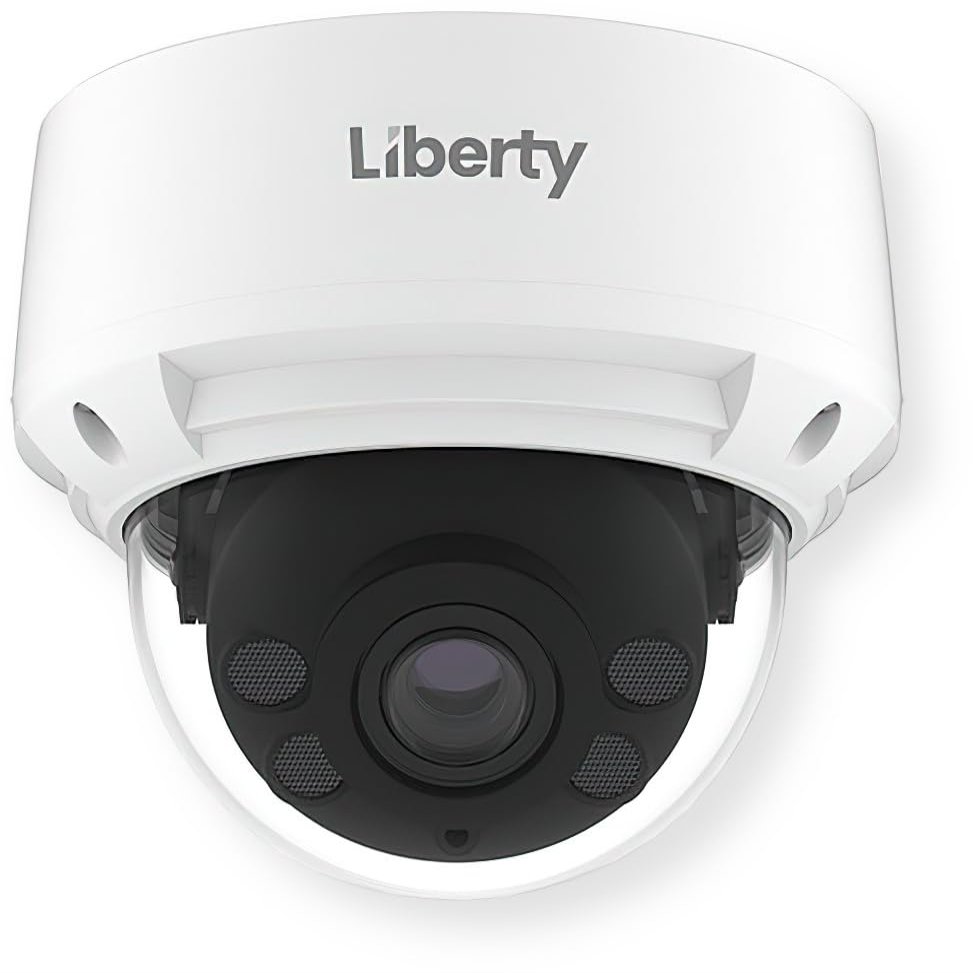 Liberty Security L3IP4VFDS L3 Series 4MP AI Outdoor IP Varifocal Dome Camera, 2592 x 1520 Max Resolution, 120dB WDR, 4 IR LEDs Up to 120-ft, Built-in Storage Up to 256GB, 1/2.8" CMOS Sensor