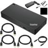 ThinkPad Docking Station 40AY0090US USB-C Dock (40AY) + UltraHD HDMI Cable + 2 Displayport Cables + Connectivity Bundle, Type-C Gen2 4K Dock view 1