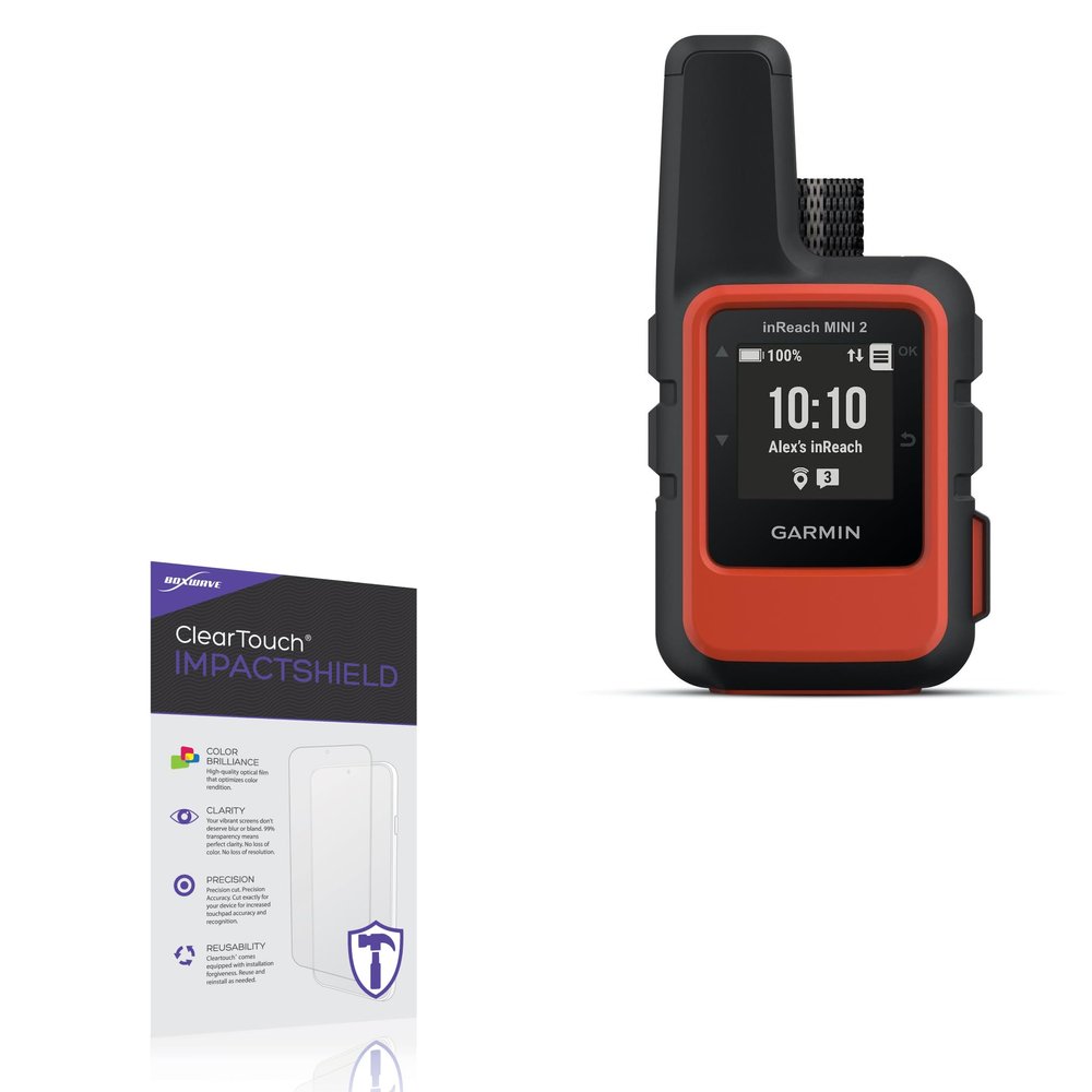 BoxWave Screen Protector Compatible with Garmin inReach Mini 2 - ClearTouch ImpactShield (2-Pack), Impenetrable Screen Protector Flexible Film