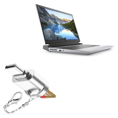 BoxWave Adapter Compatible with Dell G15 - Micro SD Card miniReader, USB Type-C OTG Reader USB3.0 Adapter Keychain - Metallic Silver