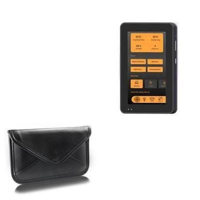 BoxWave Case Compatible with Geekland GK-Q5-POE (5 in) - Elite Leather Messenger Pouch, Synthetic Leather Cover Case Envelope Design - Jet Black