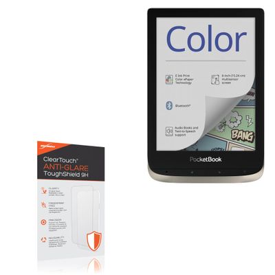 BoxWave Screen Protector Compatible with Pocketbook Color e-Reader - ClearTouch Anti-Glare ToughShield 9H (2-Pack), Anti-Glare 9H Tough Flexible Film Screen Protector