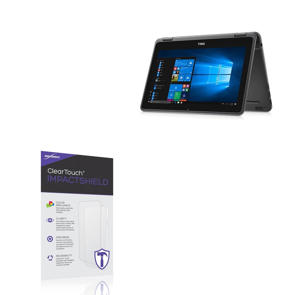 BoxWave Screen Protector Compatible with Dell Latitude 3190 2-in-1 (11 in) - ClearTouch ImpactShield (2-Pack), Impenetrable Screen Protector Flexible Film