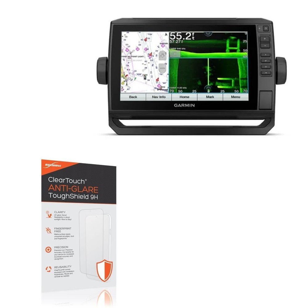 BoxWave Screen Protector Compatible with Garmin echoMAP UHD 94sv - ClearTouch Anti-Glare ToughShield 9H (2-Pack), Anti-Glare 9H Tough Flexible Film Screen Protector