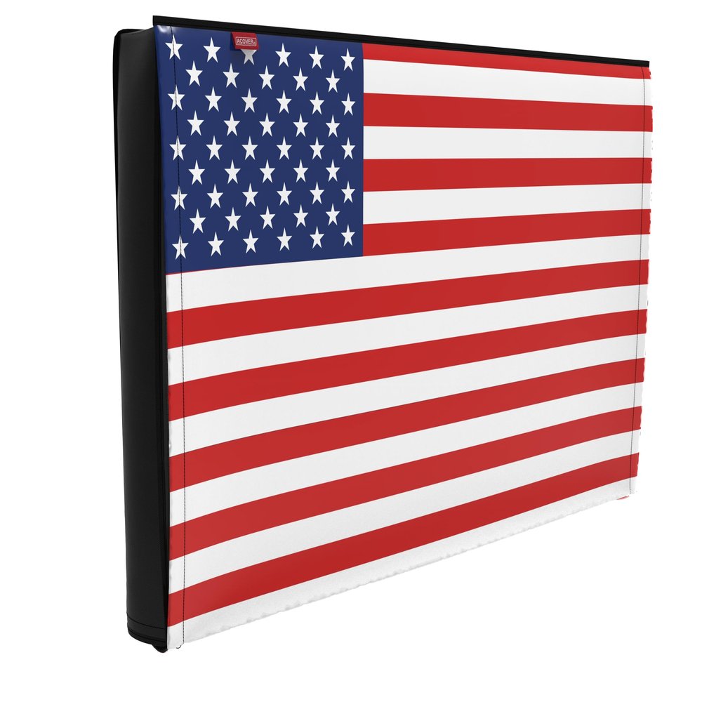 acoveritt Outdoor 55" TV Set Cover,Scratch Resistant Liner Protect LED Screen Best-Compatible with Standard Mounts and Stands (American Flag )
