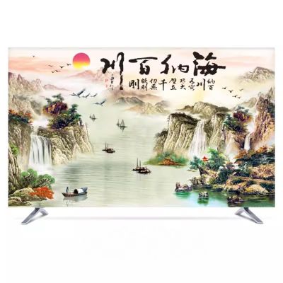 ABANO 32-100in Lotus Flower Indoor TV Dust Cover, TV Cover for LCD/LED Protective Cover Liquid Crystal Display Protective Case Dustproof TV Screen Protector Bedroom Living Room Decoration