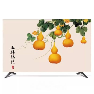 ABANO 32-100in Lotus Flower Indoor TV Dust Cover, TV Cover for LCD/LED Protective Cover Liquid Crystal Display Protective Case Dustproof TV Screen Protector Bedroom Living Room Decoration