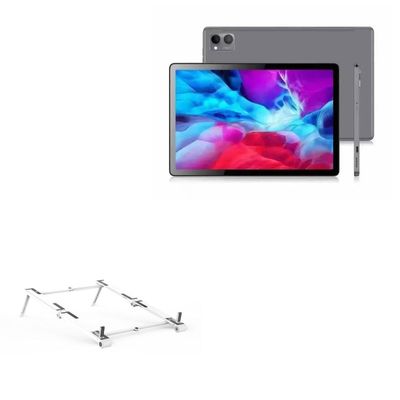 BoxWave Stand and Mount Compatible with Geekland GK-T131P (13.1 in) - Pocket Aluminum Stand 3-in-1, Portable Multi Angle Viewing Riser - Metallic Silver
