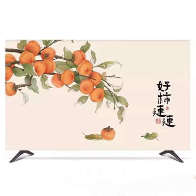ABANO 32-100in Lotus Flower Indoor TV Dust Cover, TV Cover for LCD/LED Protective Cover Liquid Crystal Display Protective Case Dustproof TV Screen Protector Bedroom Living Room Decoration