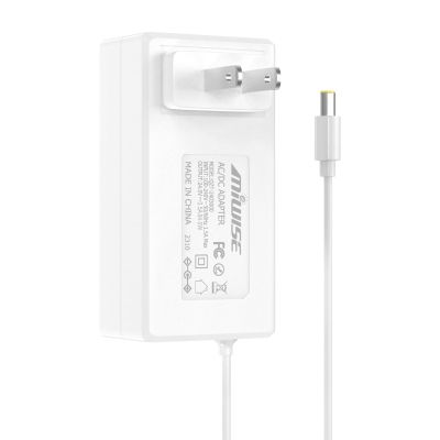 MIWISE Power Supply Adapter DC24 3.5A 84W AC to DC Converter Transformer 100-240V AC Input,for COB LED Strip, CCTV Camera,White,2.1mm X 5.5mm US Plug