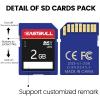 EASTBULL 5-Pack of SD Card 2GB Class 6 SD Card U1 V30 SDHC Memory Card 5-Pack for Camera, Full HD Video, with 5 Mini Cases (2 GB, 5 Pack) view 3