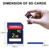 EASTBULL 5-Pack of SD Card 2GB Class 6 SD Card U1 V30 SDHC Memory Card 5-Pack for Camera, Full HD Video, with 5 Mini Cases (2 GB, 5 Pack) view 4