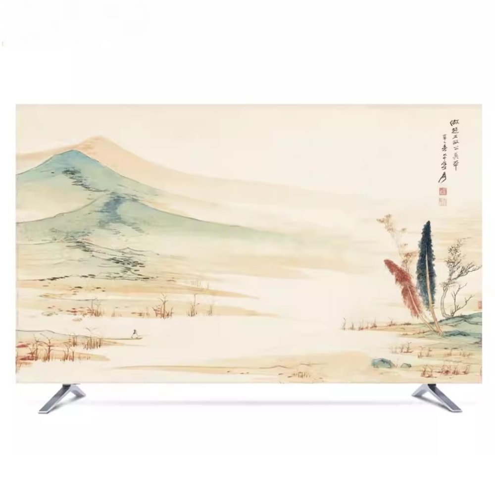 ABANO 32-100in Lotus Flower Indoor TV Dust Cover, TV Cover for LCD/LED Protective Cover Liquid Crystal Display Protective Case Dustproof TV Screen Protector Bedroom Living Room Decoration