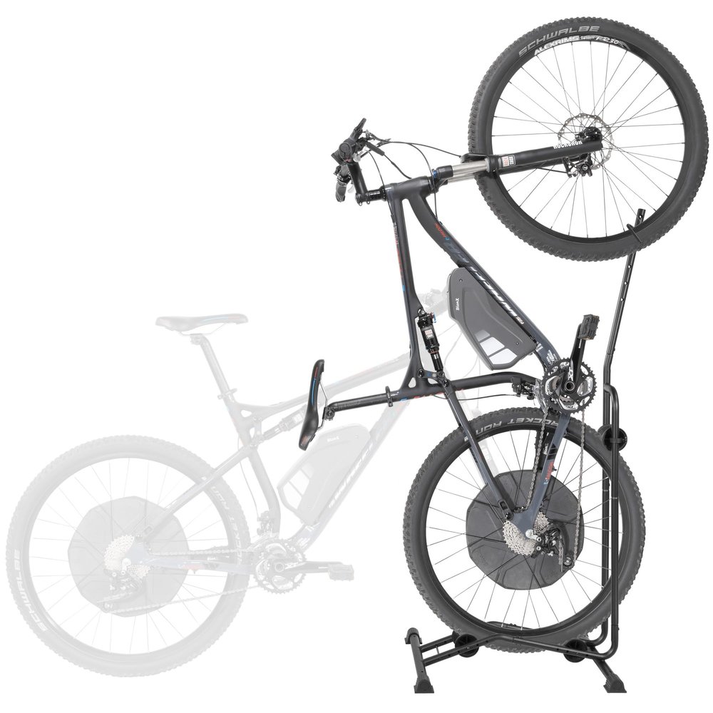 CyclingDeal Upright Bike Stand - Premium Quality Vertical & Horizontal Adjustable Bicycle Floor Parking Rack - for Storing MTB Road Bikes - up to 29 Wheel Size - for E Bike - 1 Bike