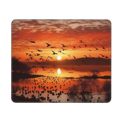 Mousepad with Anti-Slip Rubber Base Computer Mousemat Birds at Sunset Mousepad Washable Mousepads for Computers Office Desk Mat Desktop Protector mat for Lapto Office Home