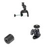 CAMVATE Camera Clamp Mount + 1/4"-20 Female Screw Double Thread Adapter + 1/4"-20 Mini Ball Head view 1