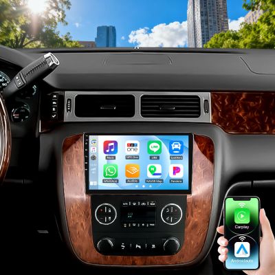 4 Core Car Radio Stereo for GMC Yukon Chevrolet Chevy Silverado Tahoe Suburban 2007-2013,Android 13 1G+32G Wireless Carplay Android Auto,9 Inch Touchscreen Car Radio GPS WiFi Bluetooth FM/RDS SWC