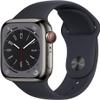 Apple Watch Series 8 [GPS + Cellular, 41mm] - Graphite Stainless Steel with Midnight Sport Band, S/M (Renewed) view 2