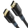 Stouchi 8K@60 HDMI Cables 8ft, 48Gbps High Speed HDMI Cable Braided Nylon 4K120 144Hz RTX 3090 eARC HDR10 4:4:4 HDCP 2.2&2.3 Compatible for PS5, PS4, UHD TV and PC, Black view 1