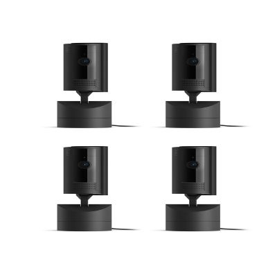 Ring Pan-Tilt Indoor Cam (newest model), See all around your home or business with 360 pan coverage, HD video, plus Two-Way Talk, 4-pack, Black