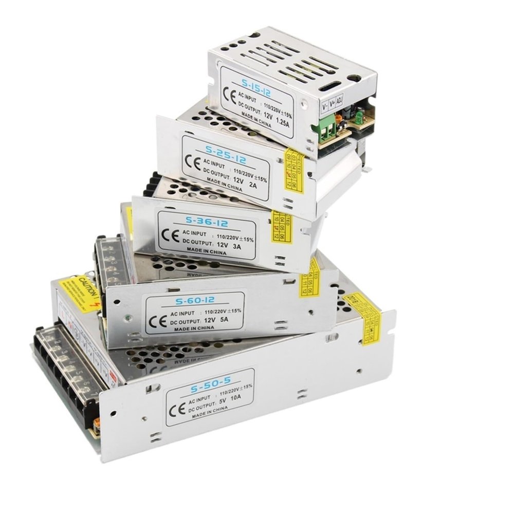 AC DC 5V 12V 24V Power Supply 1A 3A 4A 5A 10A 15A 20A 30A Transformers 220V to 5V 12V 24V Power Supply 5 12 24 (Color : 1A, Size : DC12V)
