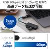 Elecom U3H-CAK3005BBK USB HUB USB HUB 5Gbps Type-C Adapter Cable Fixing 3 Ports, Black view 4