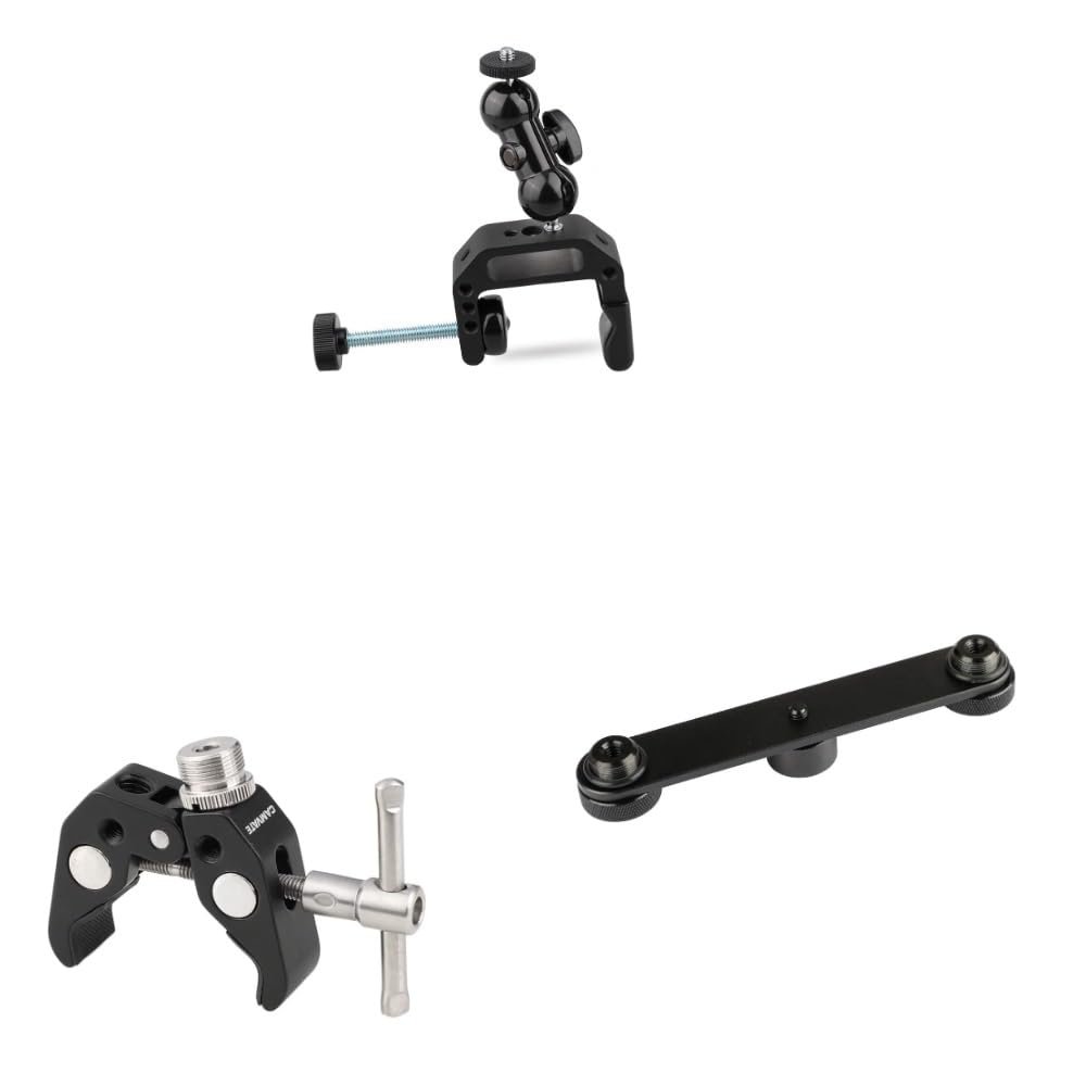 CAMVATE Camera Clamp Mount + Crab clamp + Double Microphone Mounts Bracket