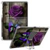 CGFGHHUY for Samsung Galaxy Tab S6 Lite Case 10.4 inch Clear Slim Lightweight Kickstand Protective Transparent TPU Case for Women Tablet Cover for Galaxy S6 Lite 2022/2020,Purple Rose and Butterflies view 1