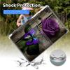 CGFGHHUY for Samsung Galaxy Tab S6 Lite Case 10.4 inch Clear Slim Lightweight Kickstand Protective Transparent TPU Case for Women Tablet Cover for Galaxy S6 Lite 2022/2020,Purple Rose and Butterflies view 4