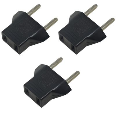BudgetBundles 3-6 European Euro EU to US USA Travel Wall Power Plug Outlet Converter Adapter (3 Pack)