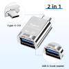 BORLTER CLAMP USB C Micro SD Card Reader,Type C SD Card Reader for iPhone 15,2 in 1 Square Card Reader Adapter with USB Adapter Travel Essentials Camera Viewer,MacBook, Laptops, Tablets, Smartphones. view 2