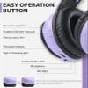 rockpapa E7 Over Ear Wireless Bluetooth Headphones with Mic Without Travel Case, Foldable Wired/Wireless Headphones with Microphone for Kids Childrens Boys Girls Teen Youth Adult Purple Black view 3